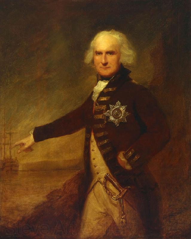 Lemuel Francis Abbott Admiral Alexander Hood Norge oil painting art